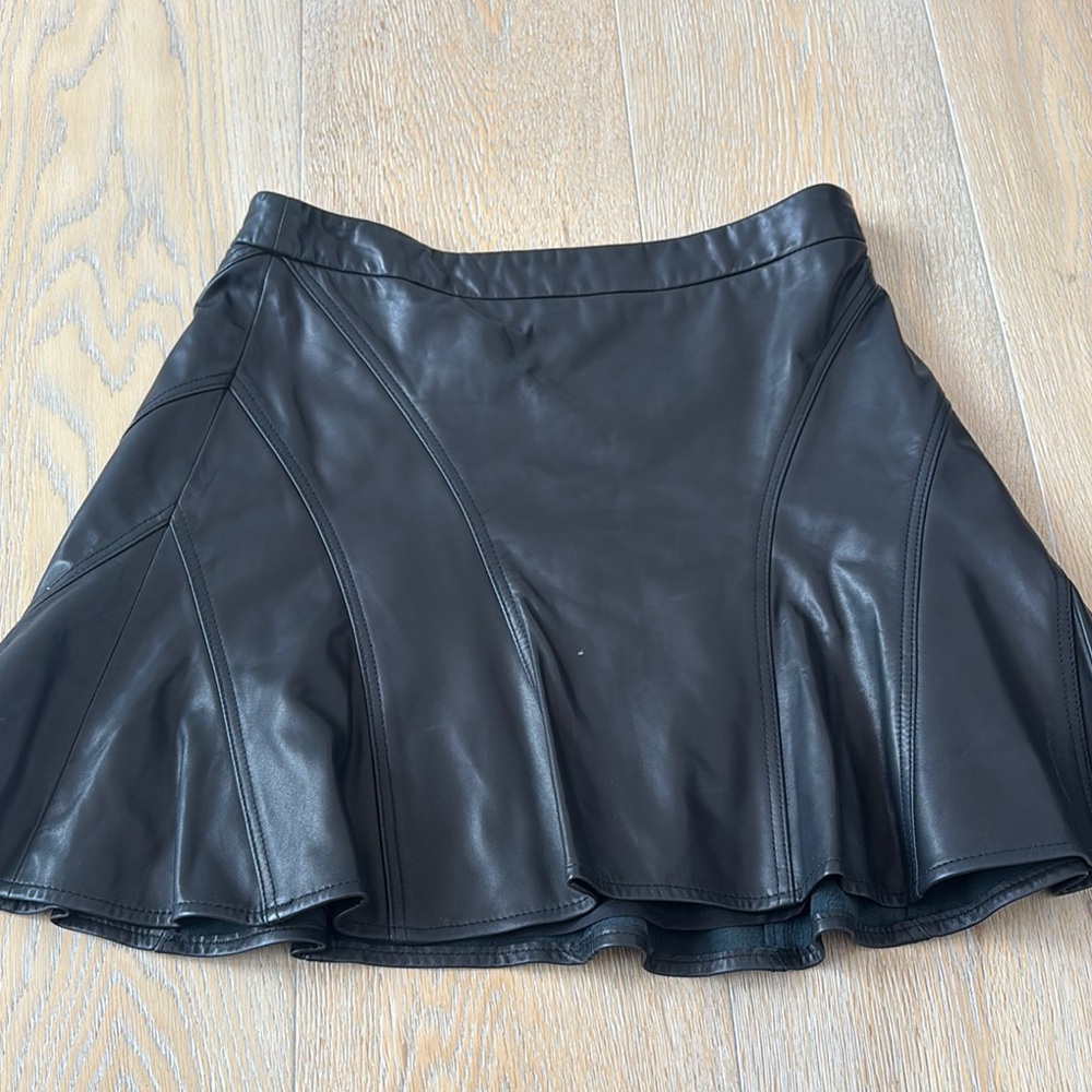 Derek Lam Black Leather Skirt